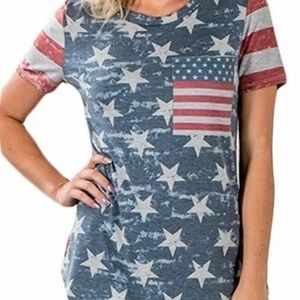 🦄 SpadeHill Americana 4th of July flag tee XL